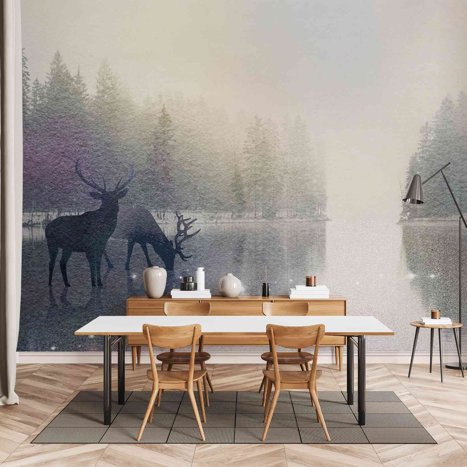 Panoramic Wallpaper Deers...