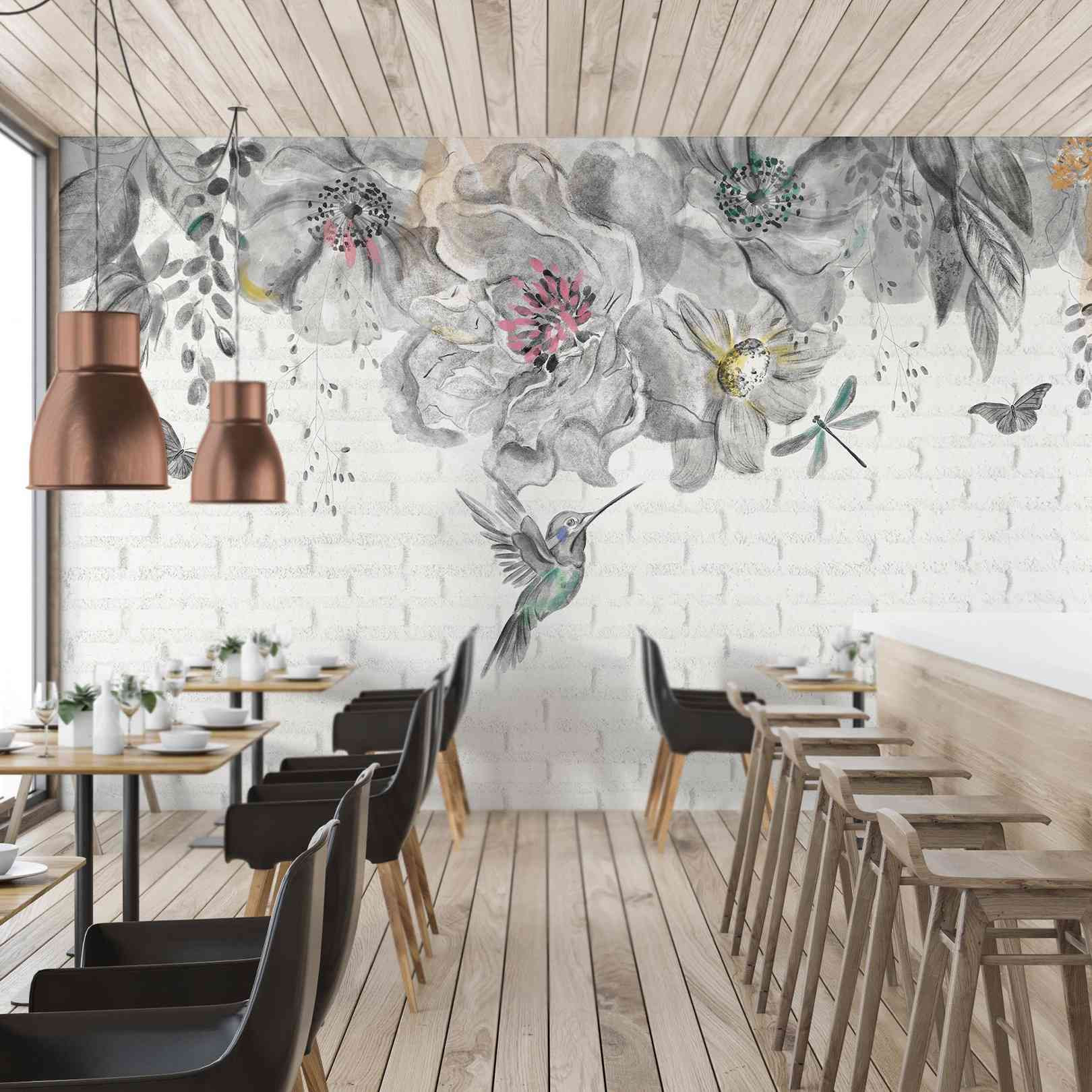 Panoramic Wallpaper Fleurs...