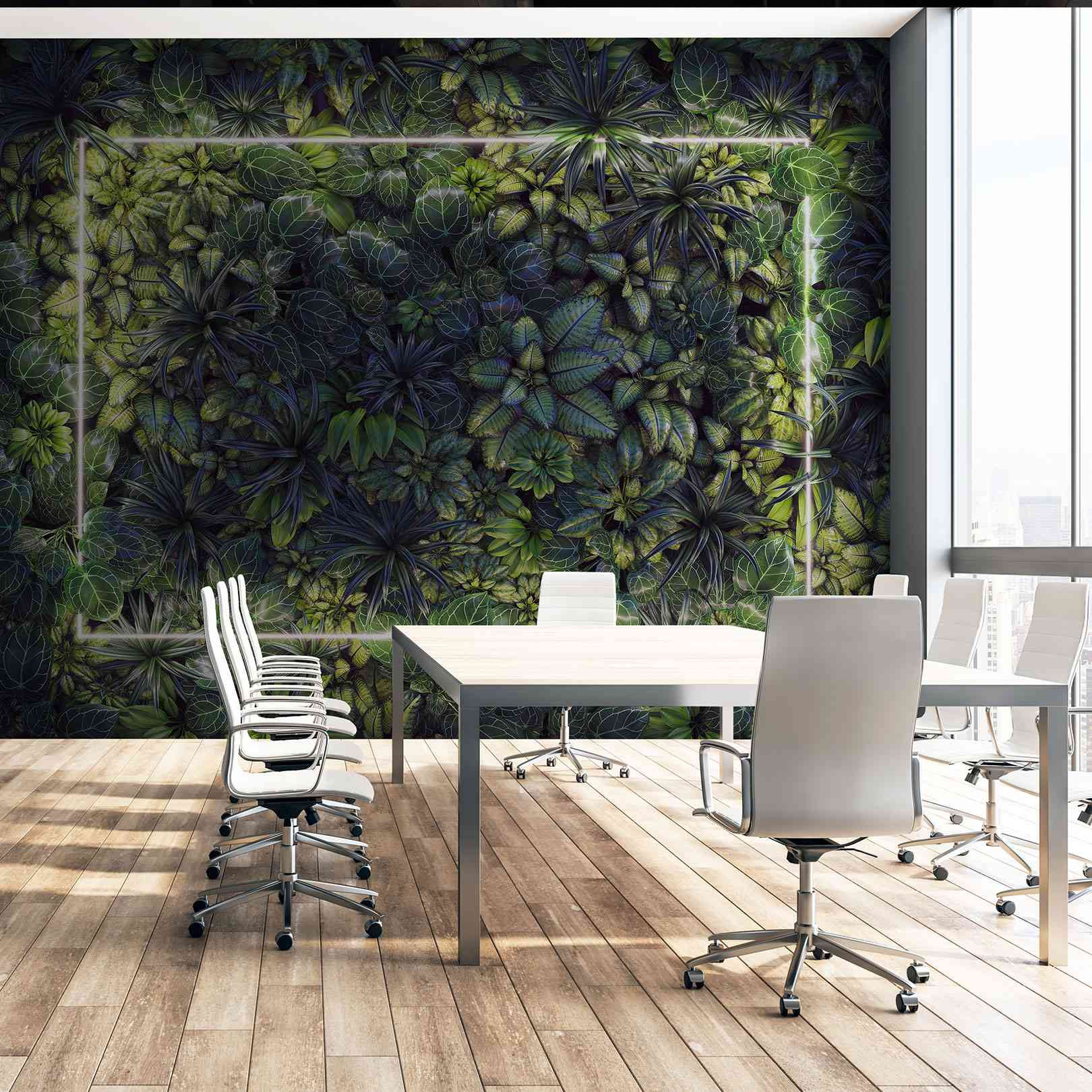 Panoramic wallpaper Green wall