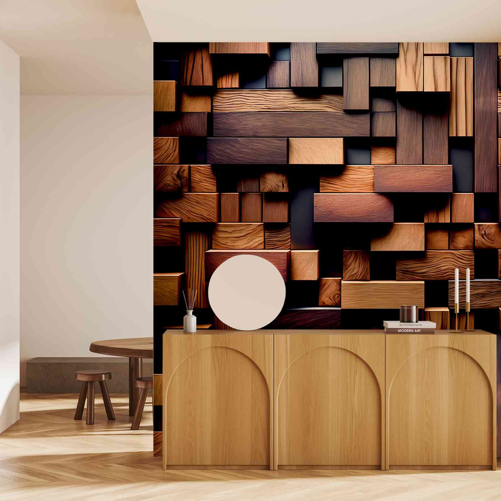 Panoramic Wallpaper Wood wall