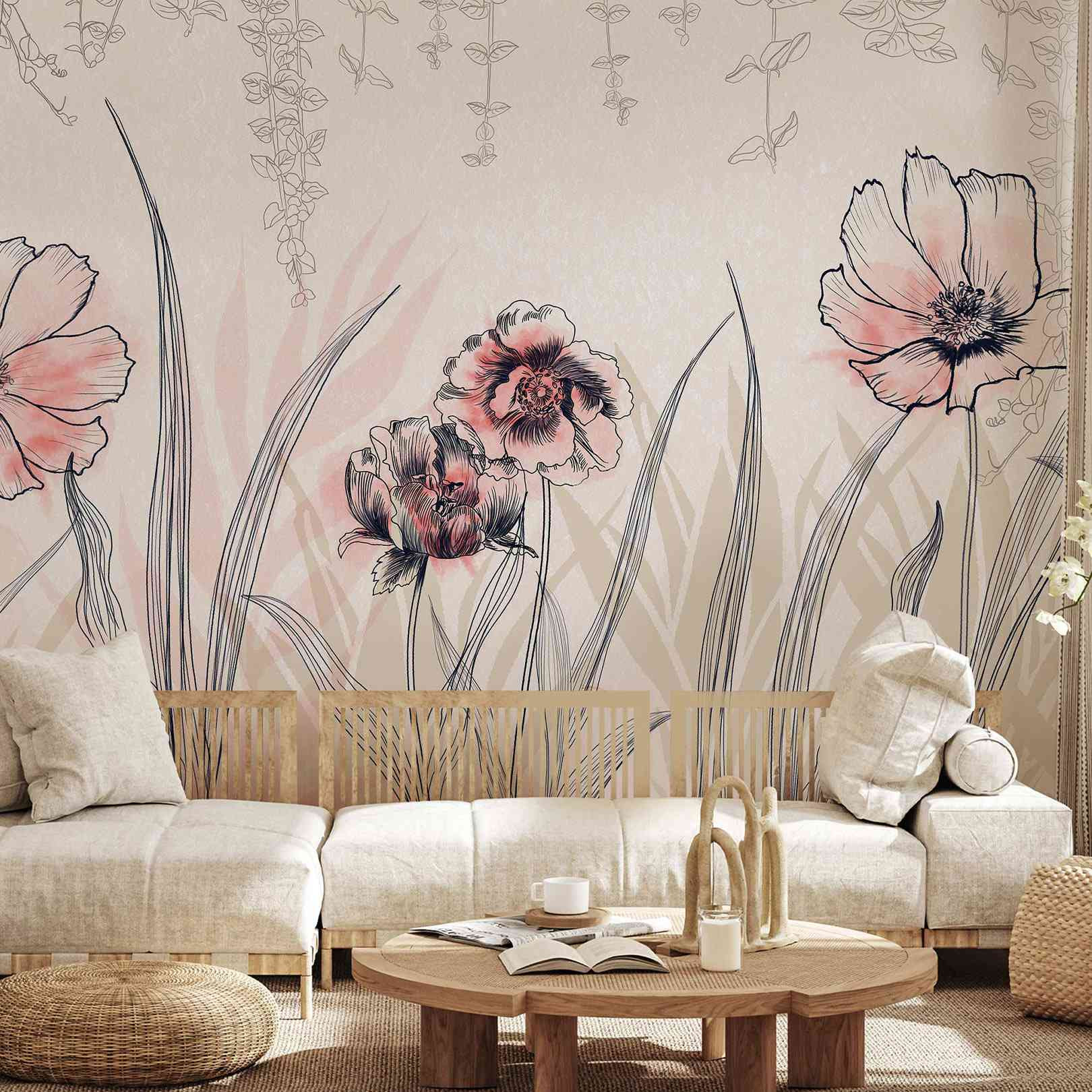 Panoramic wallpaper Flowers...
