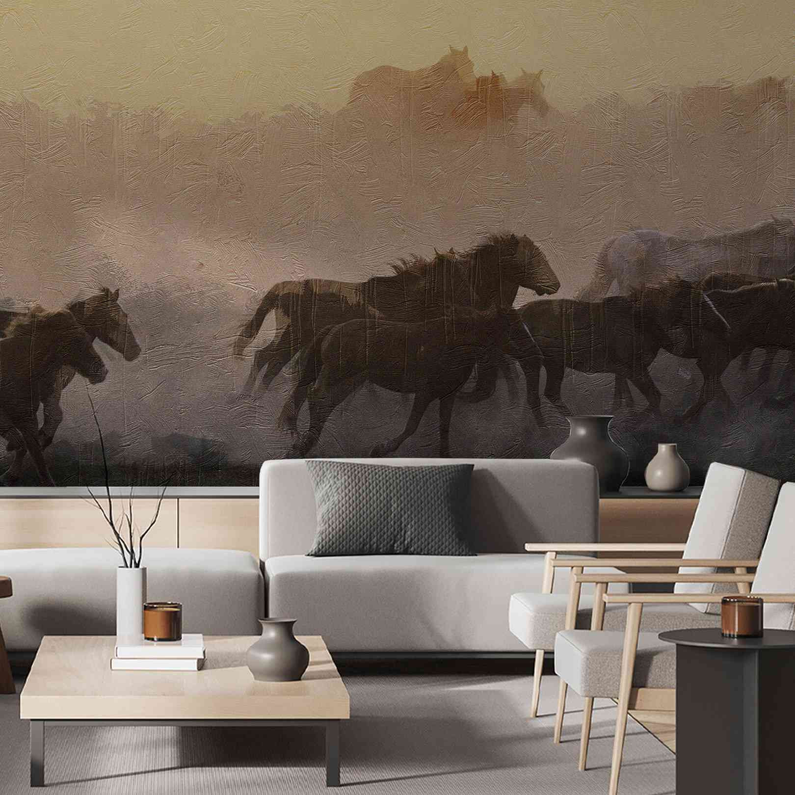 Panoramic Wallpaper Horses...