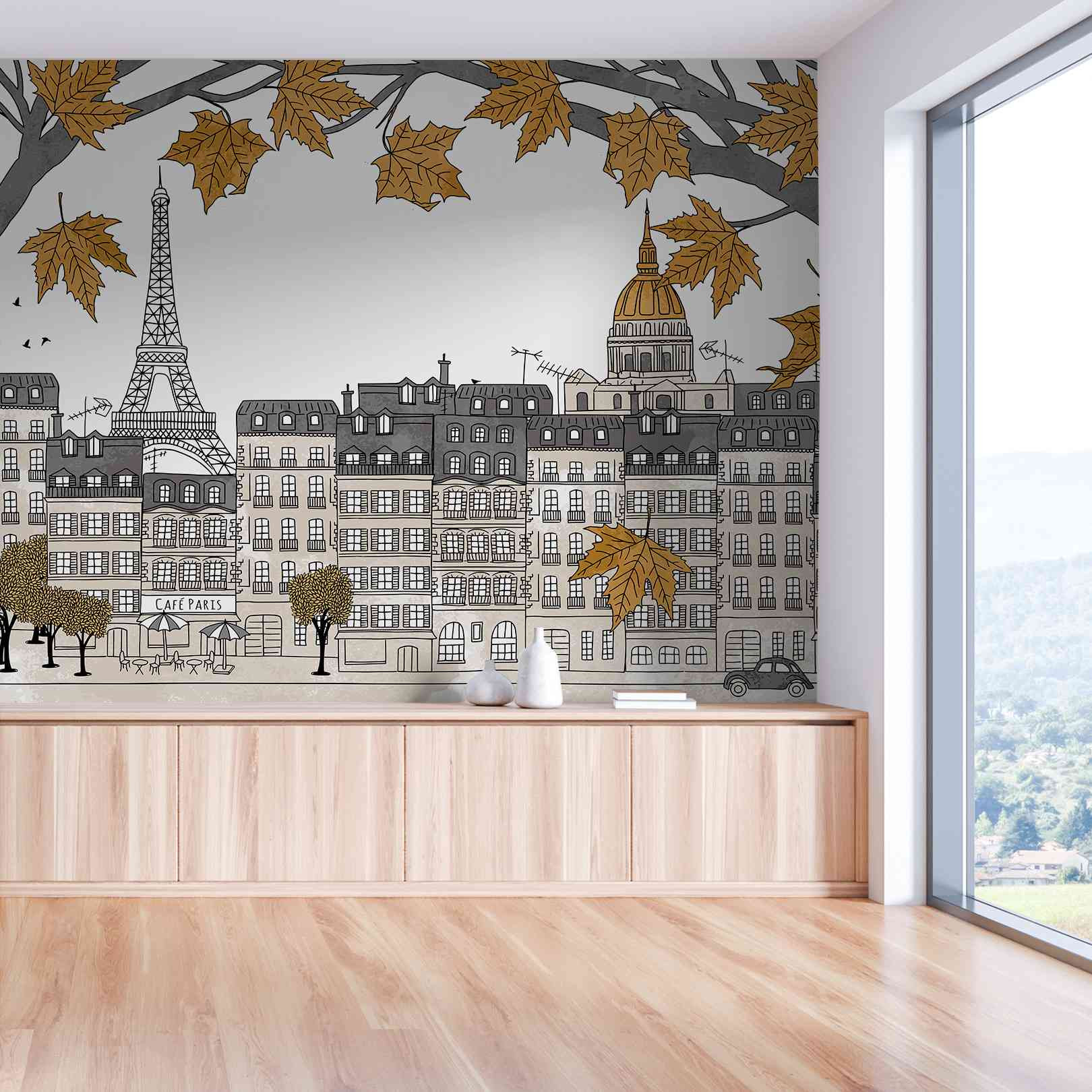Panoramic Wallpaper Paris Café