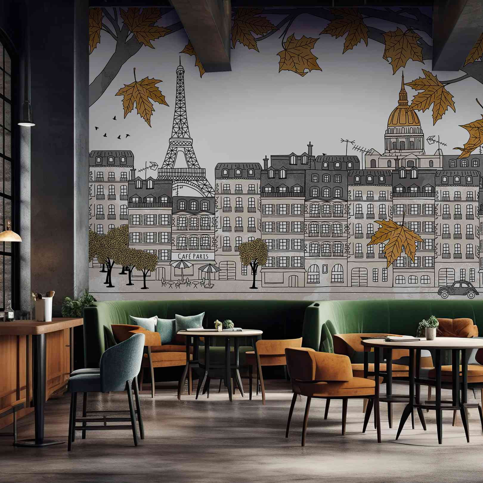 Panoramic Wallpaper Paris Café