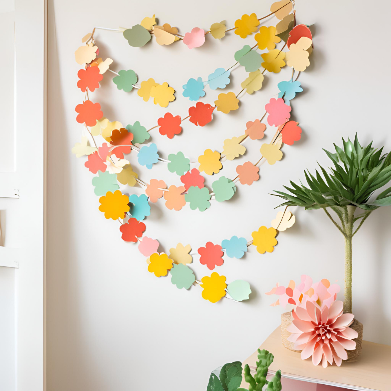 Idée récup papier peint pour une touche florale